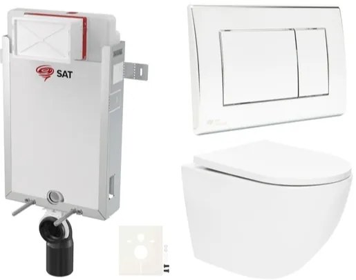 Závesný wc set SAT na zamurovanie vírové splachovanie SIKOSZTOR6721, 1 ks