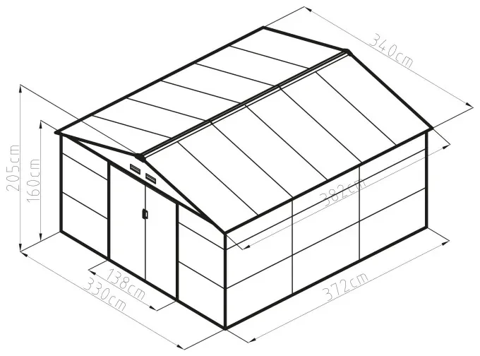 G21 Záhradný domček G21 GAH 1300 - 340 x 382 cm, hnedý