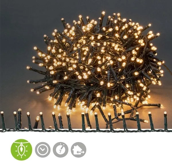 Nedis CLCC700 - LED Vianočná vonkajšia reťaz 700xLED/7 funkcií 17m IP44 teplá biela