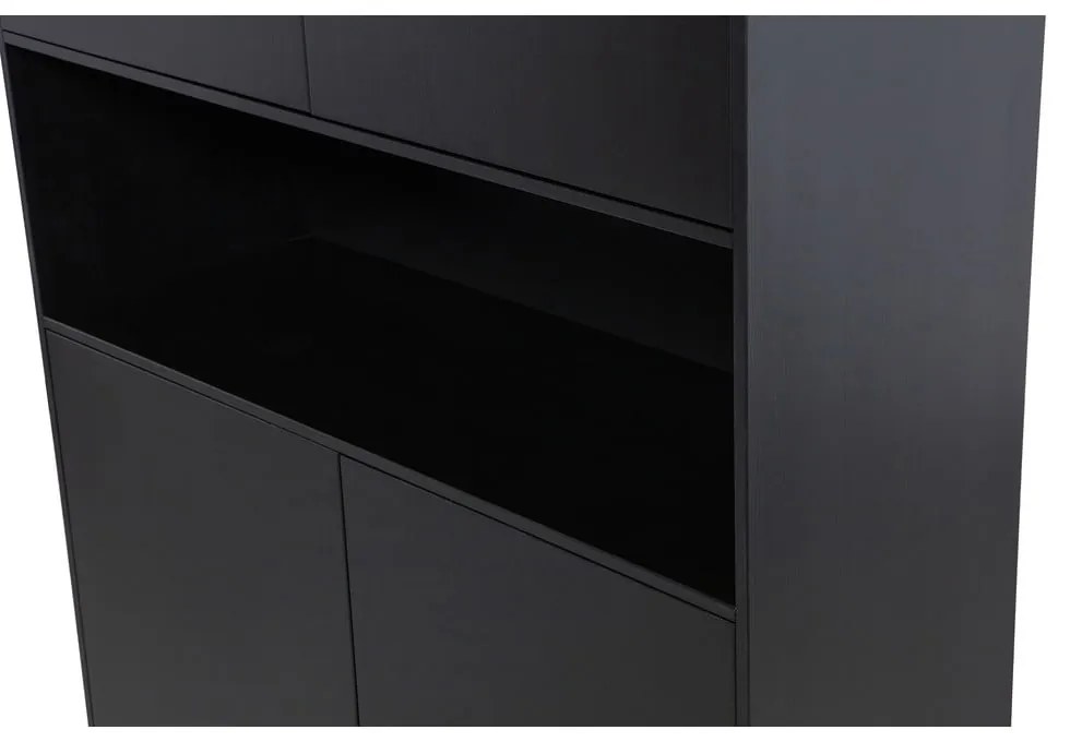 Čierna modulárna skrinka z borovicového dreva 110x210 cm Finca – WOOOD