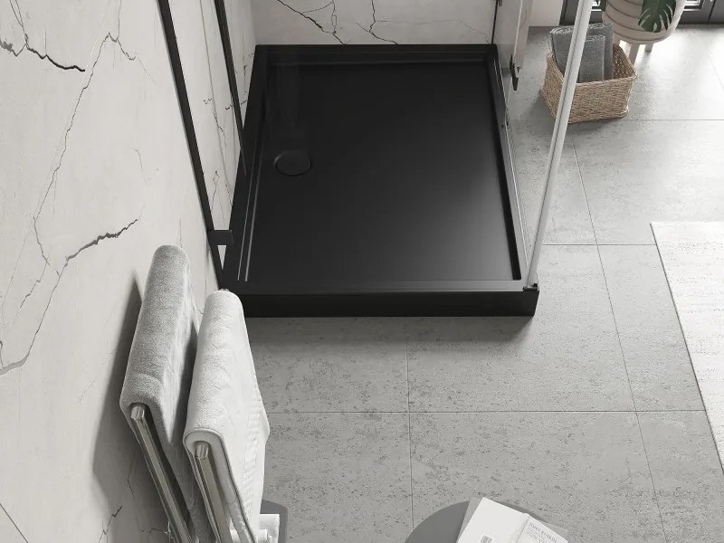 Mexen Flow+ obdĺžniková vanička 120 x 70 cm, čierna matná, 46R707012H