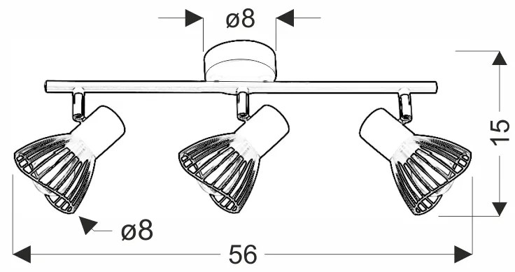Candellux FLY Spot 3X40W E14 White / Chrome 93-61973