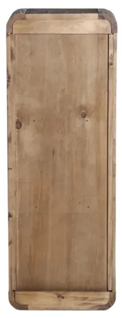 furniture-nabytek.cz - Masivní koupelnová skříňka Dingle z recyklované borovice a MDF, lakovaná, přírodní / šedá – 40×25×110 cm