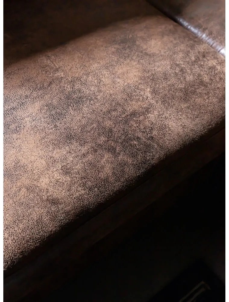 Hnedá rozkladacia rohová pohovka z imitácie kože (pravý roh) Lofty Lilly – Miuform