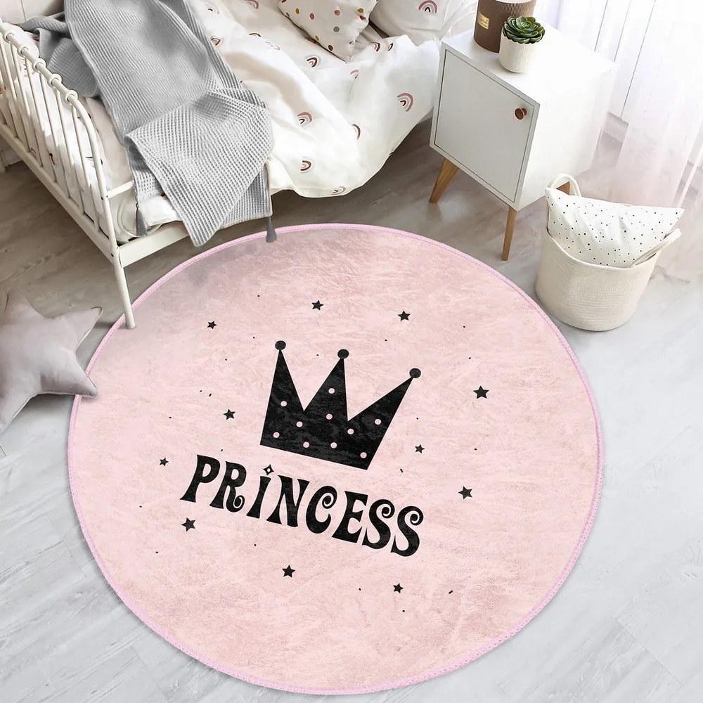 Ružový detský koberec ø 120 cm Comfort – Mila Home