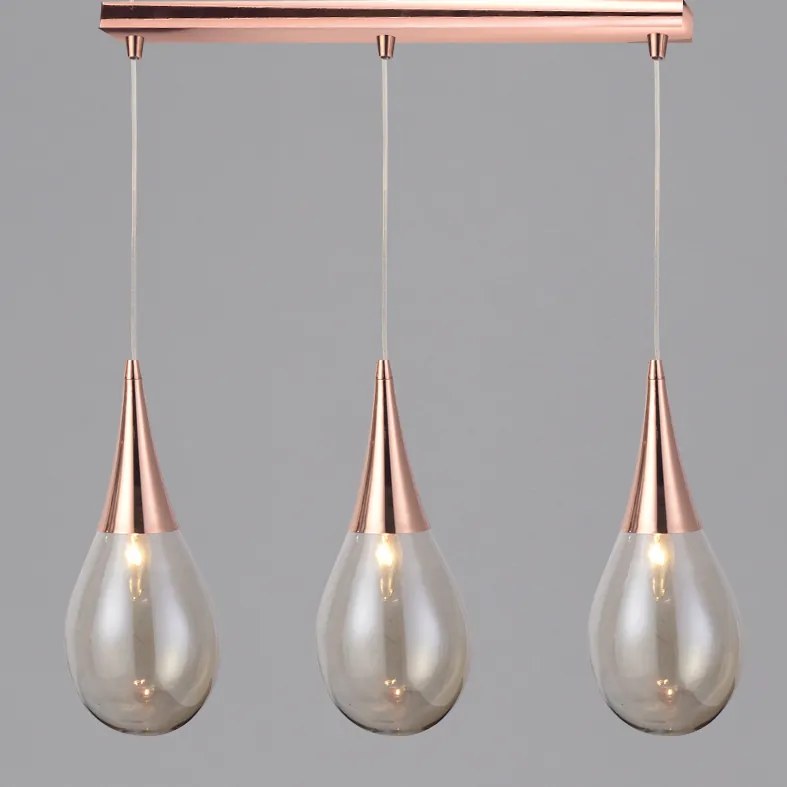Závesné svietidlo DROP COPPER 3xE14