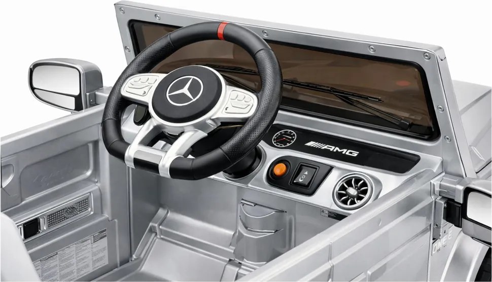 LEAN CARS Elektrické autíčko Mercedes AMG G 63 strieborné lakované