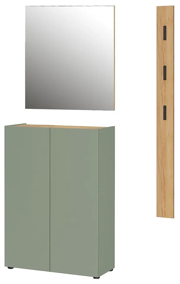Svetlozelená predsieňová zostava v dekore duba 104x200x33 cm Alviano – Germania