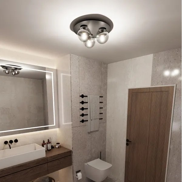 Stropné svietidlo SOLAR 3xE14/10W/230V čierna/šedá