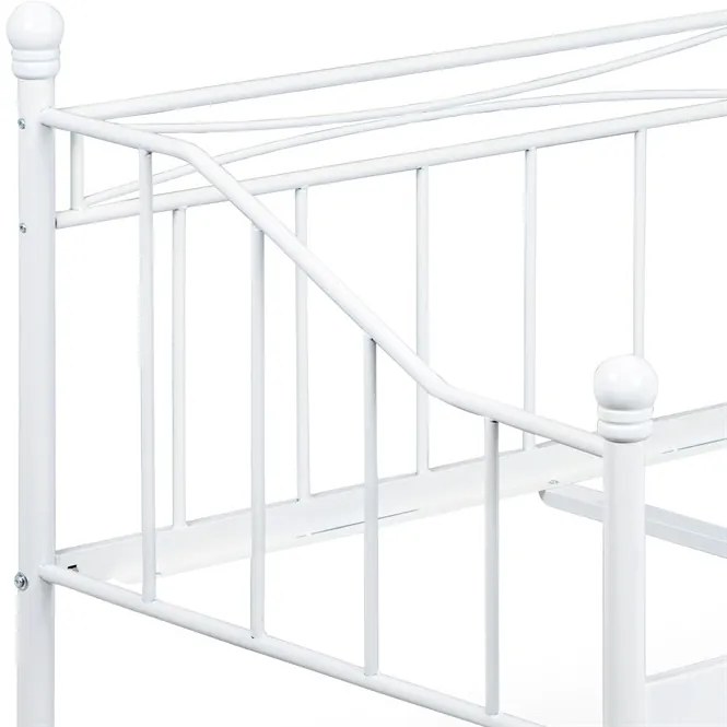 Autronic BONTEC Jednolôžková posteľ 208x98cm, kov, čierna, BED-1905 BK Farba: Biela