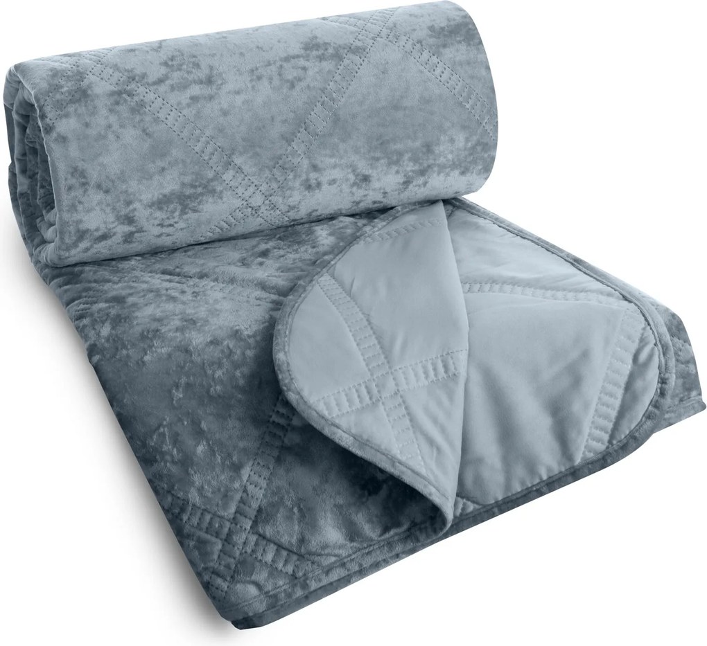 PREHOZ NA POSTEĽ VELVET1 170X210 CM STRIEBORNÝ