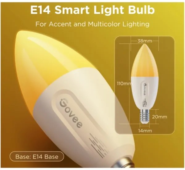 SADA 2x LED RGBWW Stmievateľná žiarovka E14/5W/230V 2700-6500K Wi-Fi - Govee