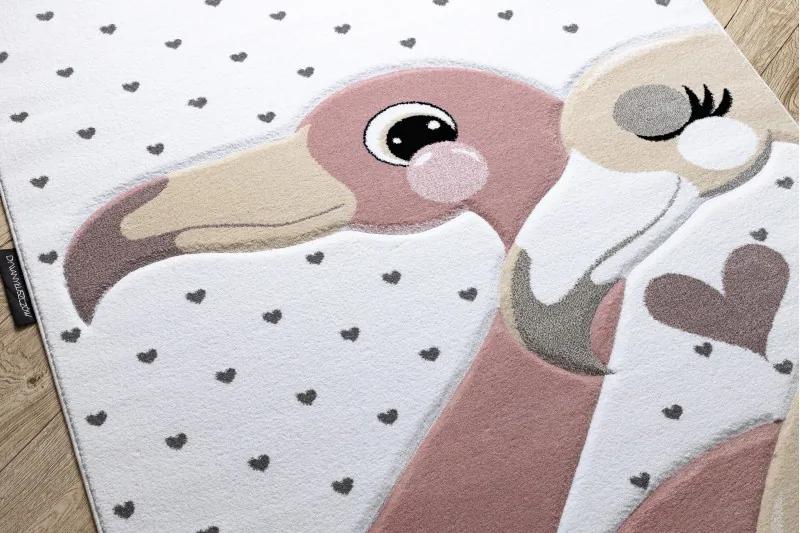 Dywany Łuszczów Detský kusový koberec Petit Flamingos hearts cream - 120x170 cm