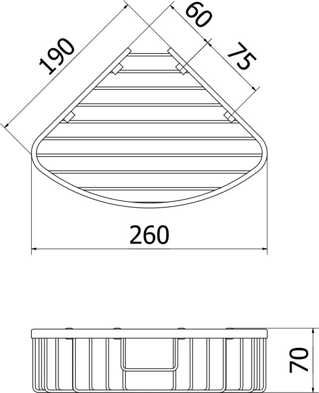 Mexen Uni-C, rohová polička, chrómová, 70A8517-00
