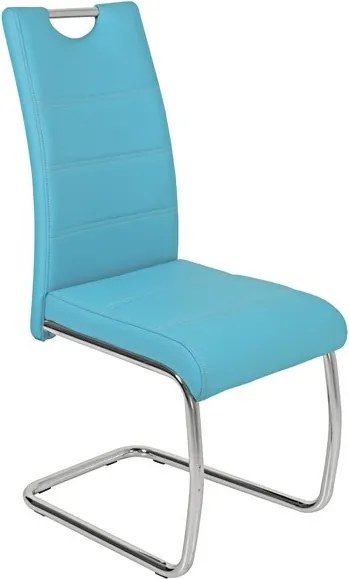 Jedálenská stolička Flora, petrolejovo modrá ekokoža