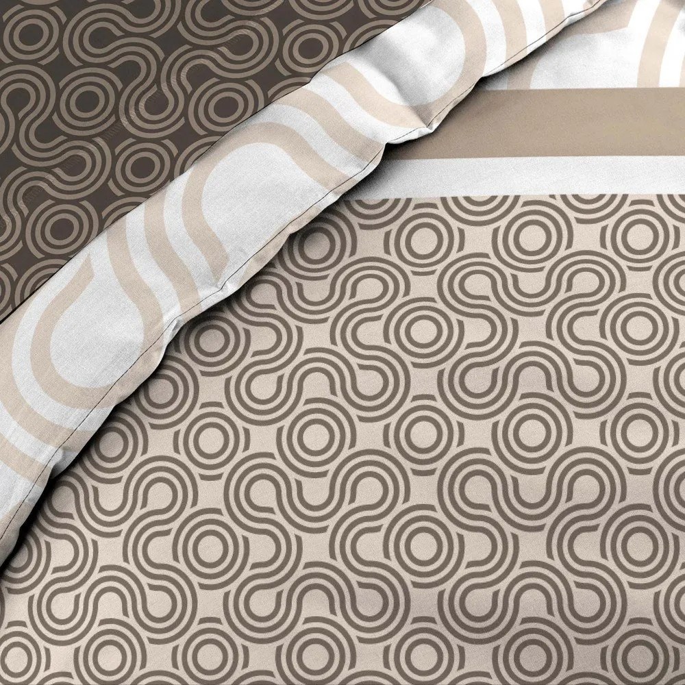 Hnedé bavlnené obliečky na dvojlôžko/predĺžené s plachtou/6-dielne 240x220 cm Pacha – douceur d'intérieur