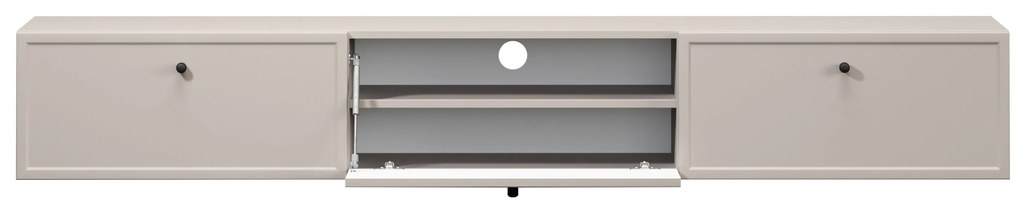Závesný TV stolík Lorini 200 cm – kašmírová / čierne úchytky G