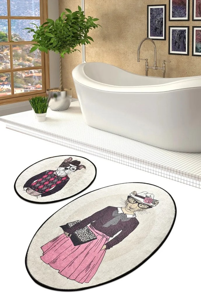 Súprava 2 kusov kúpeľňových predložiek Dude viacfarebná