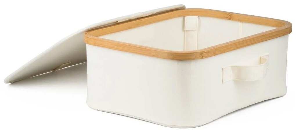 Úložný box G21 40 x 30 x 15 cm, bambusový s vekom, béžový