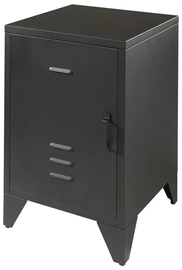 Čierny kovový detský nočný stolík BRONXX – Vipack