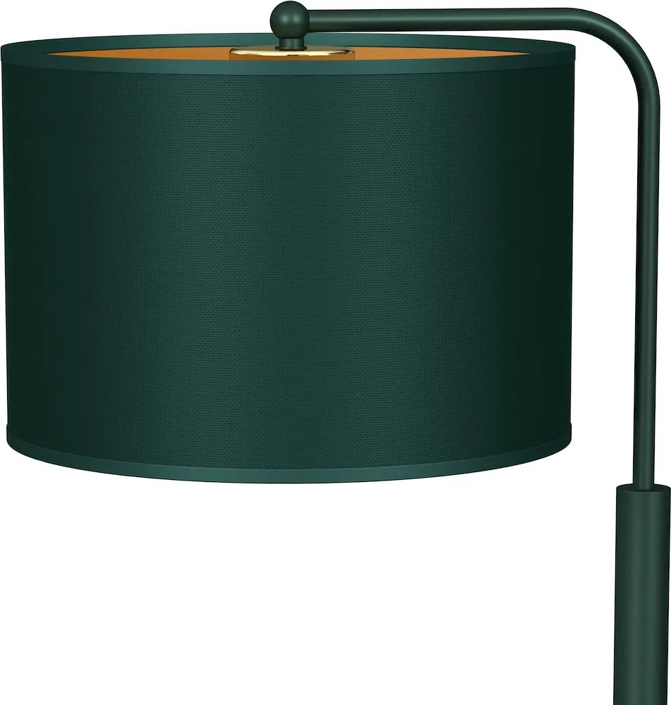 Stolná lampa Verde, 1x zelené textilné tienidlo, gr