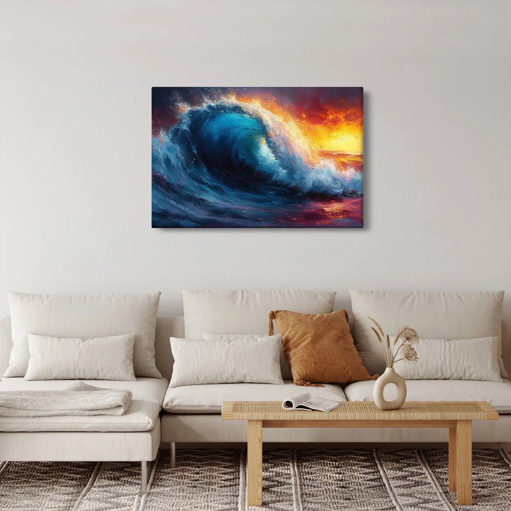 Obraz - Vlna v západu slnka (90x60 cm)