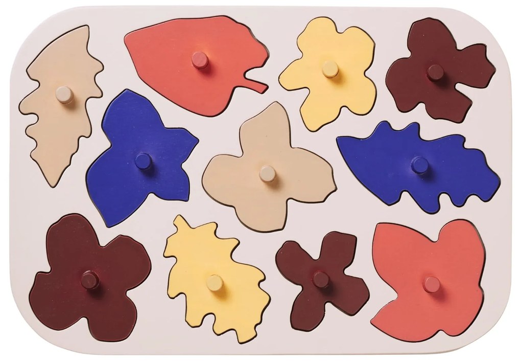 Ferm Living Detské drevené puzzle Poesie