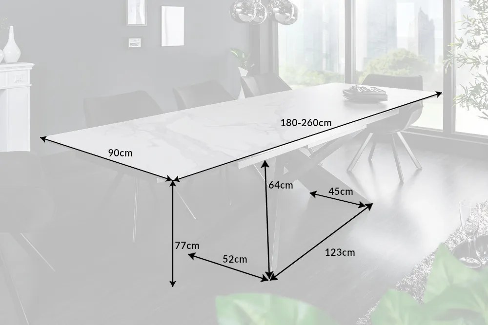 Jedálenský stôl Euphoria 180-220-260cm keramický