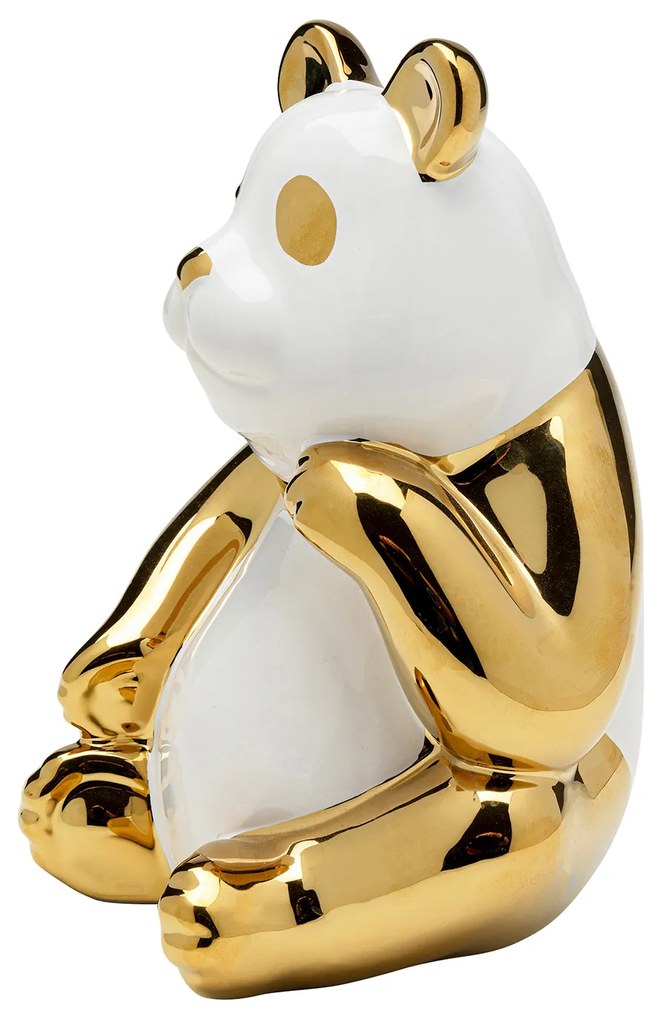 Panda dekorácia zlatá 19 cm