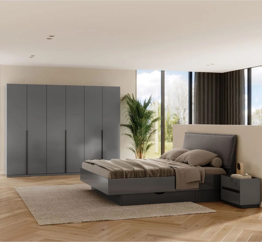 Čalúnená posteľ do spálne so zásuvkami 160x200 cm Teo