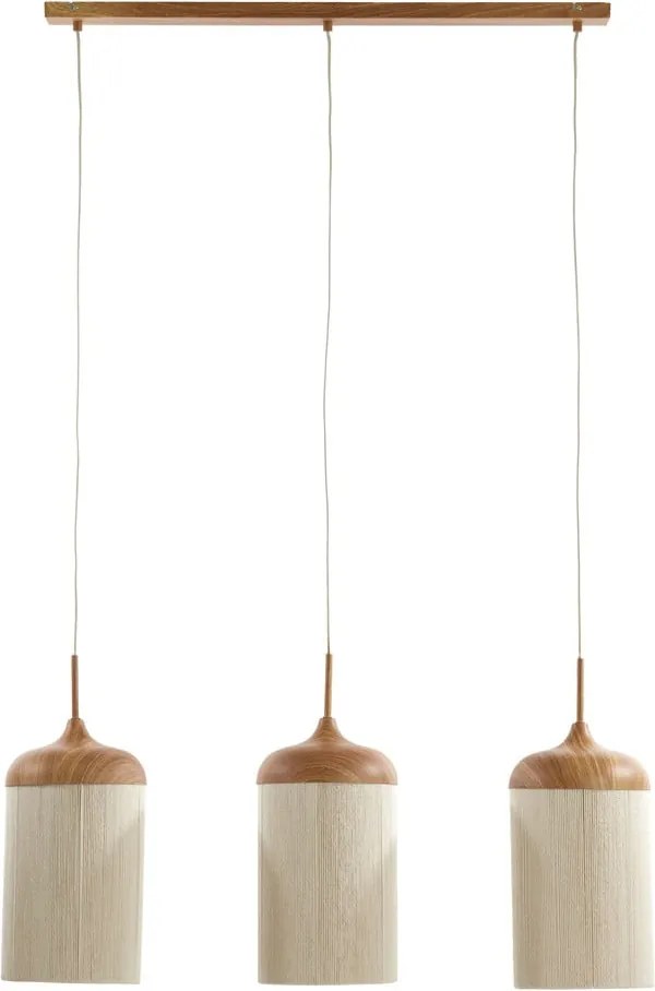 Závesné svietidlo v prírodnej farbe s textilným tienidlom Dania – Light &amp; Living