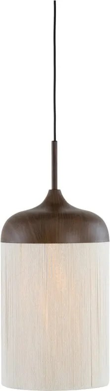 Tmavohnedé závesné svietidlo s textilným tienidlom ø 22 cm Dania – Light & Living