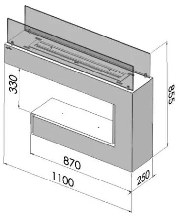InFire - BIO krb 110x85,5 cm biela