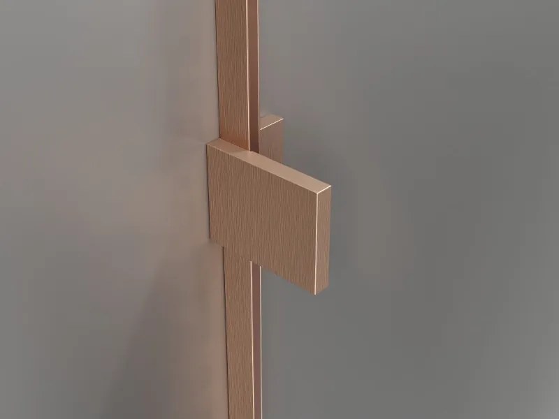 Mexen Lunar, 1-krídlový sprchový kút, ľavý, 100 x 70 cm, 8mm číre sklo, medený profil, 834-100-070-65-00-L