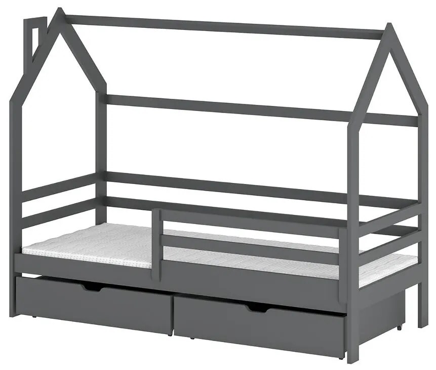 Posteľ Domček Lila 90x200 grafit