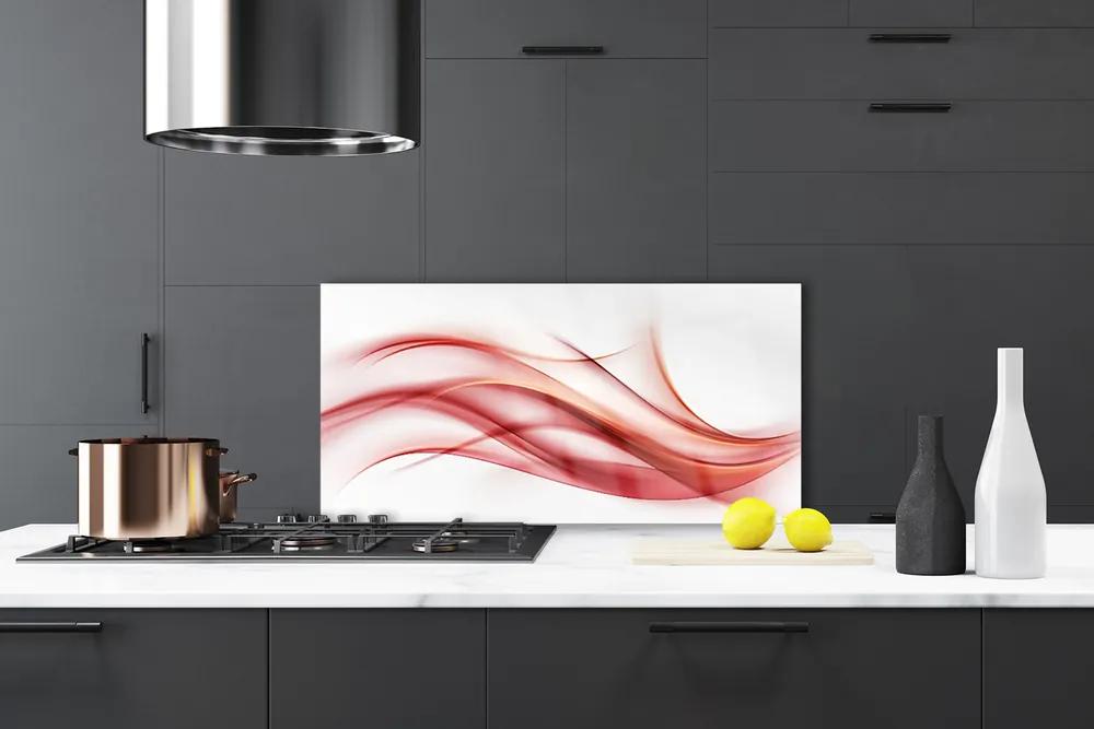 Sklenený obklad Do kuchyne Červená abstrakcia umenie 140x70 cm