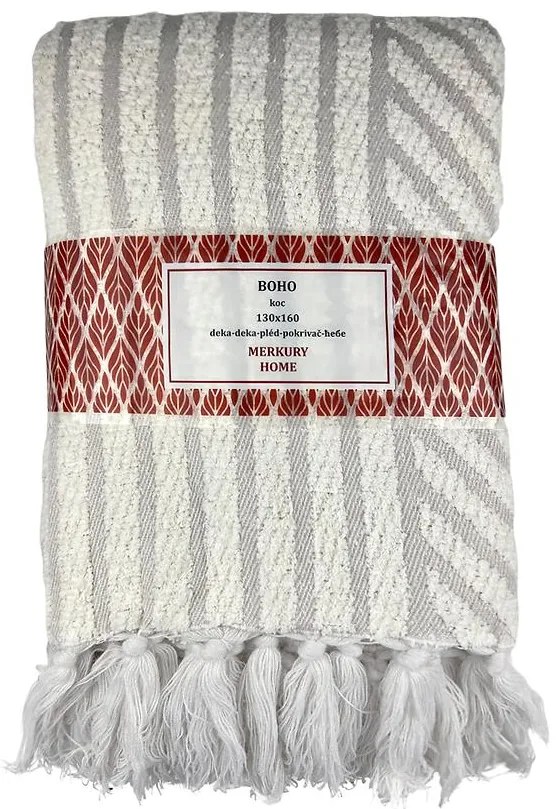 Deka Boho 130x160 biela Merkury Home