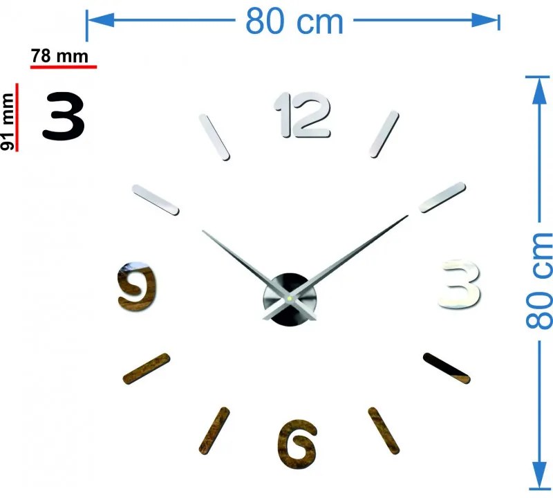 Moderné hodiny zrkadlové veľké I SENTOP 12SZ026