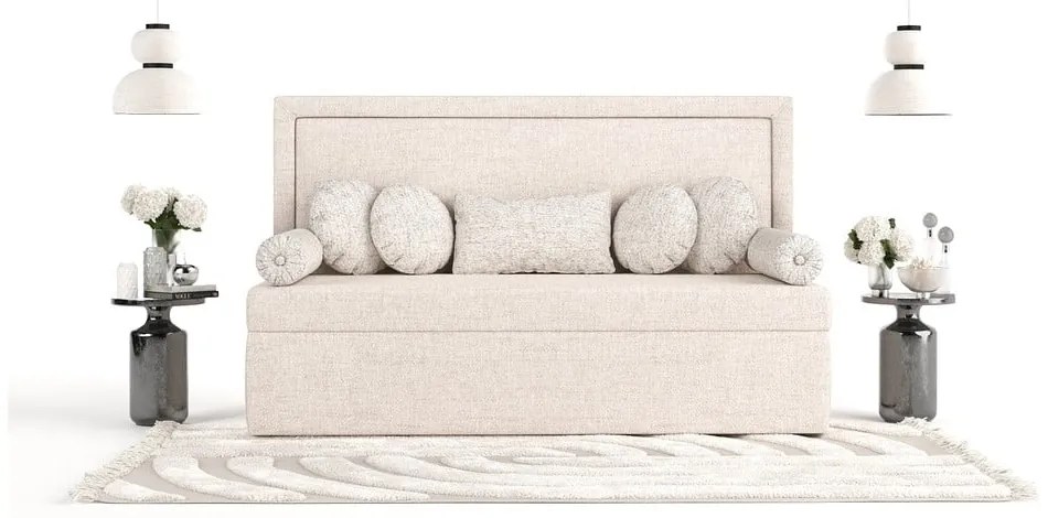 Béžová čalúnená jednolôžková posteľ 90x200 cm Scala – Maison de Rêve