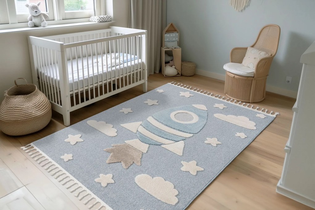 Detský kusový koberec My Fano 391 Spac, 120x170, modrá, detská izba, Obsession