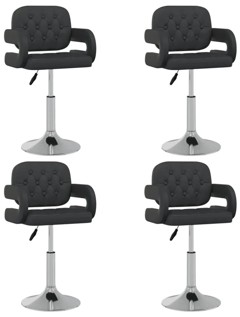 Otočné jedálenské stoličky 4 ks čierne umelá koža 3089107