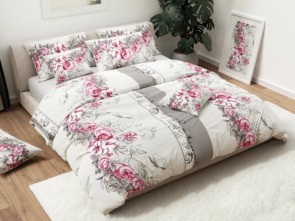 Bavlnené obliečky LILY ROSE sivé Rozmer obliečky: 70 x 90 cm | 140 x 200 cm