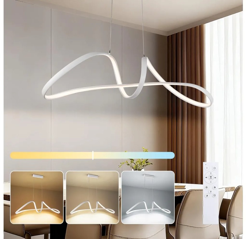 Brilagi-LED Stmievateľný luster na lanku TWISTER LED/60W/230V 3000-6000K biela+DO