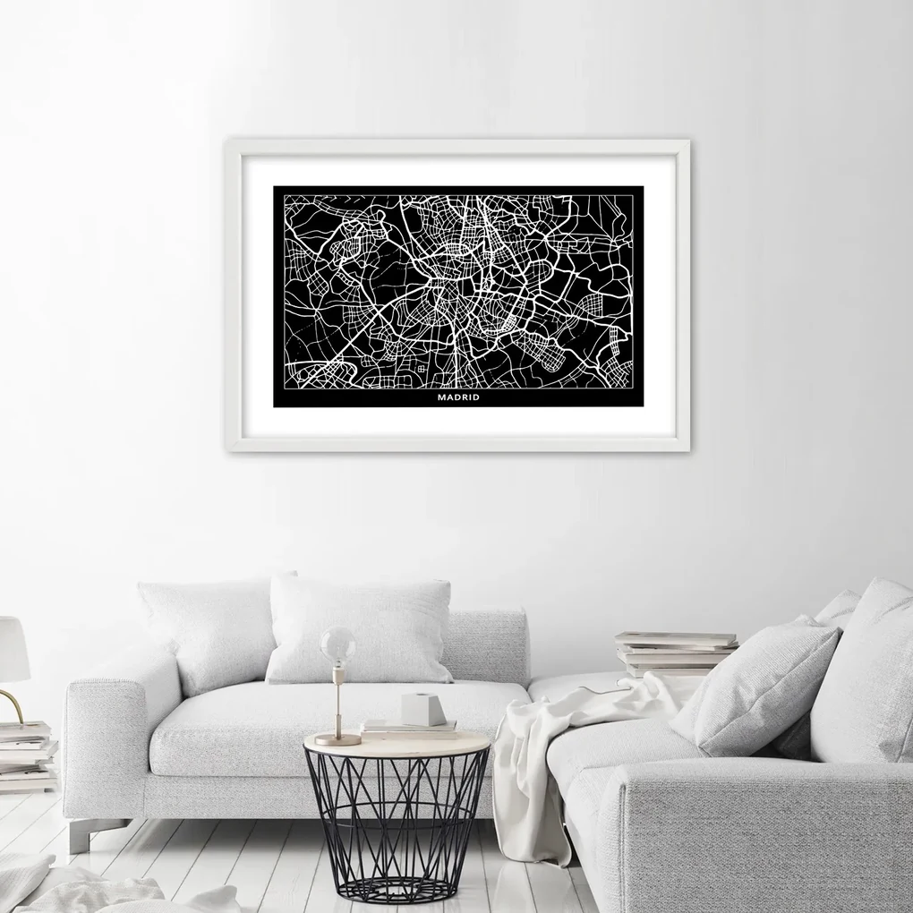 Gario Plagát City plan Madrid Farba rámu: Bez rámu, Rozmery: 30 x 20 cm
