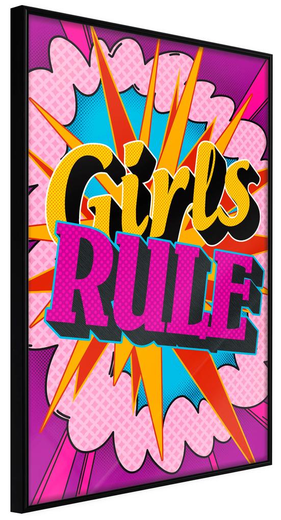 Artgeist Plagát - Girls Rule II [Poster] Veľkosť: 30x45, Verzia: Zlatý rám s passe-partout