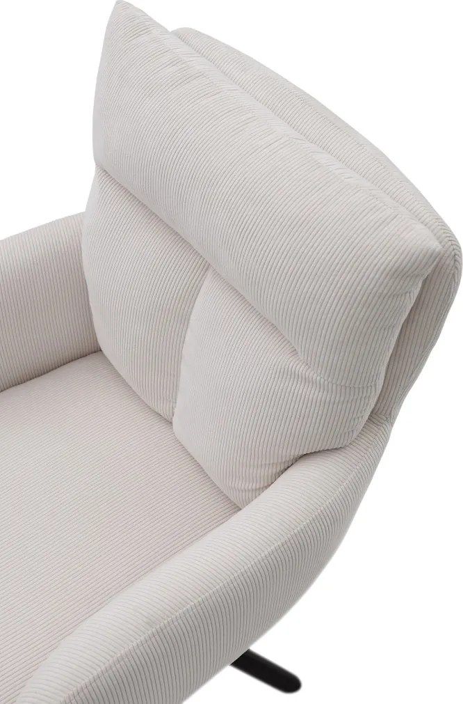 Otočná jedálenská stolička Sofia, svetlo béžová štruktúrovaná látka