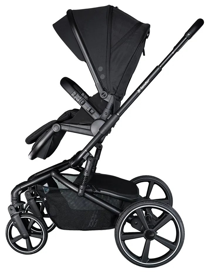Kombinovaný detský kočík s veľkými kolesami 2 v 1 X-lander Cruiser 2.0 Cool Black 2025