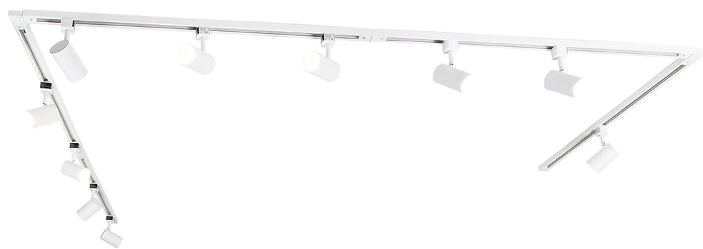 Inteligentný 1-fázový koľajnicový systém s 10 bodovými svetlami biely Vrátane Wifi GU10 - Iconic Jeana