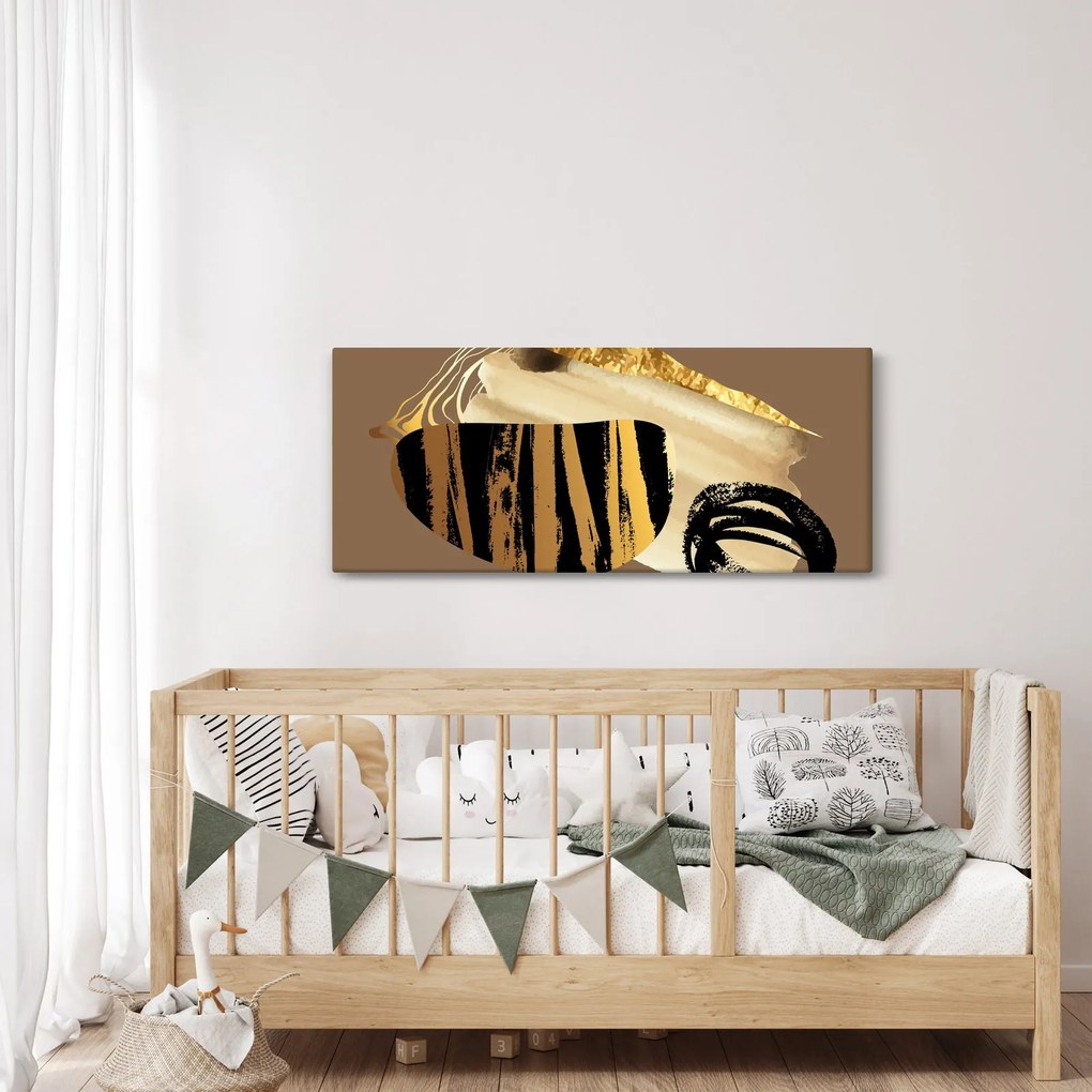 Obraz - Abstrakcia golden brown N⁰2 (120x50 cm)