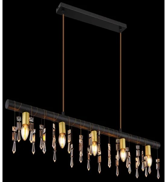 Globo 15532-5HB - Závesný luster na lanku KIRA 5xE14/40W/230V čierny